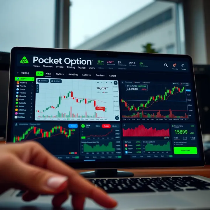 Dashboard displaying various trading options and analytics on Pocket Option platform