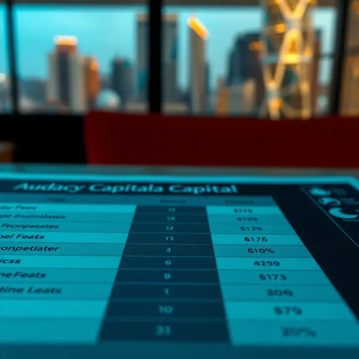 Comparison of Audacity Capital Fees and Services with Competitors Comparison chart showing fees and services of Audacity Capital alongside competitors in Kenyan financial markets