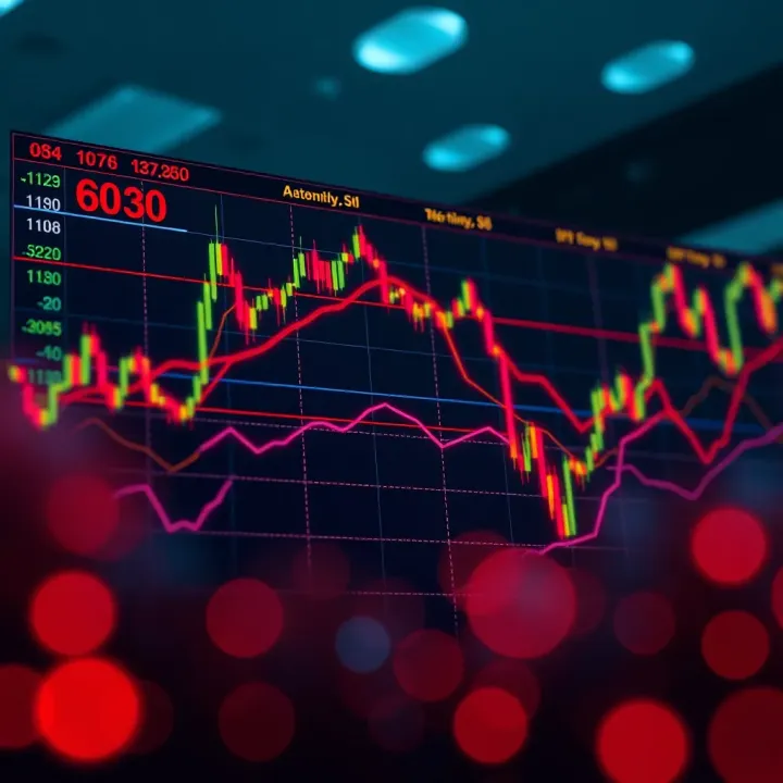 Graph illustrating automated Forex trading strategies with data analysis and algorithmic decision making
