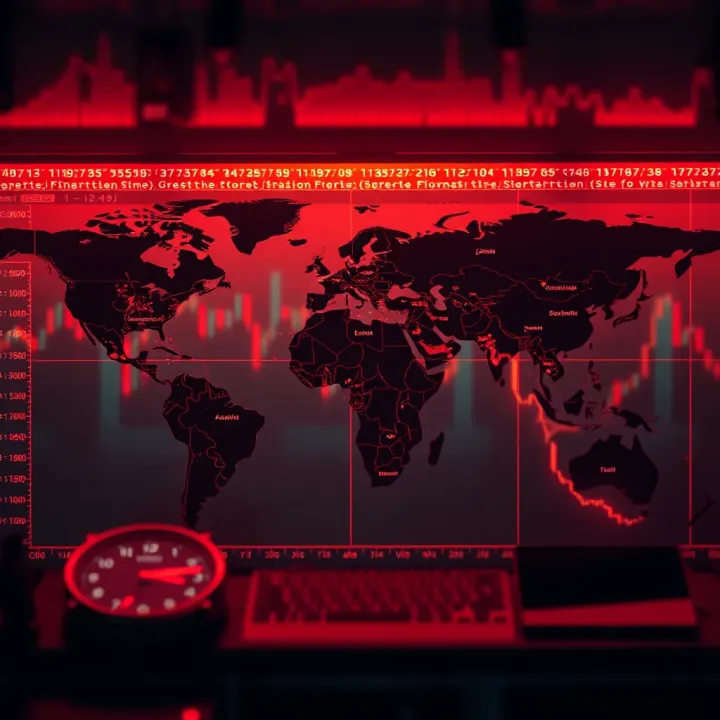 World map highlighting major forex trading sessions with emphasis on South African Standard Time