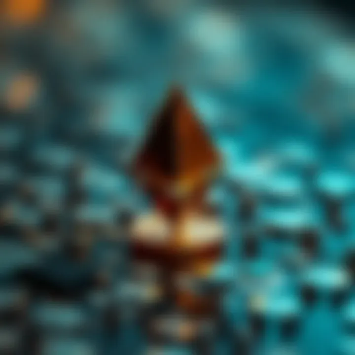 Conceptual representation of blockchain technology impacting Ethereum's value growth
