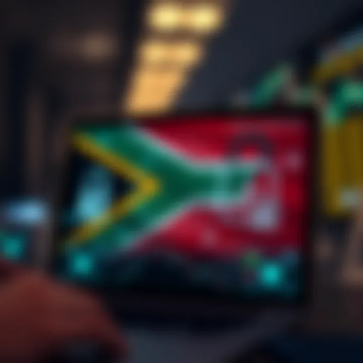 Secure and Compliant Options Trading for South African Market Graphic showing secure online trading with encryption symbols and a South African flag to emphasize safety and compliance