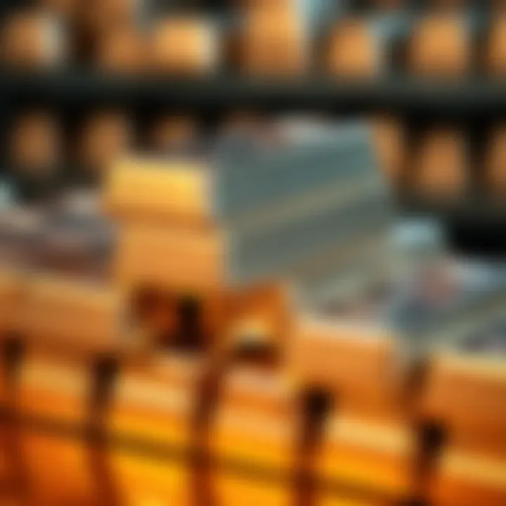 Close-up of shiny silver bars stacked in a financial setting reflecting market trends