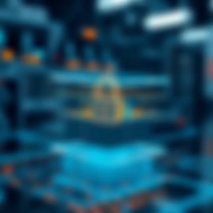 Visualization of data handling and security layers within a deriv server environment