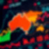 Visual representation of global economic factors influencing Australian Dollar and US Dollar exchange rates