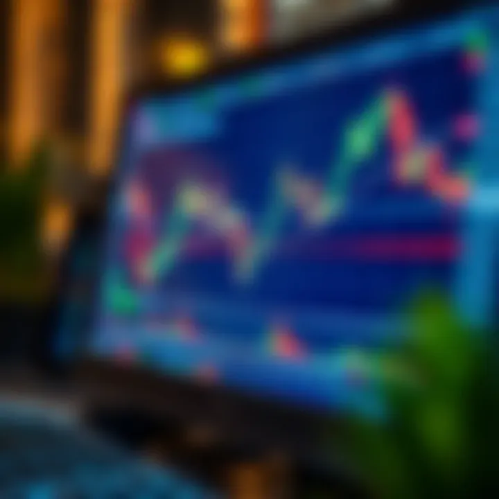 Graph showing automated Forex trading strategy on computer screen