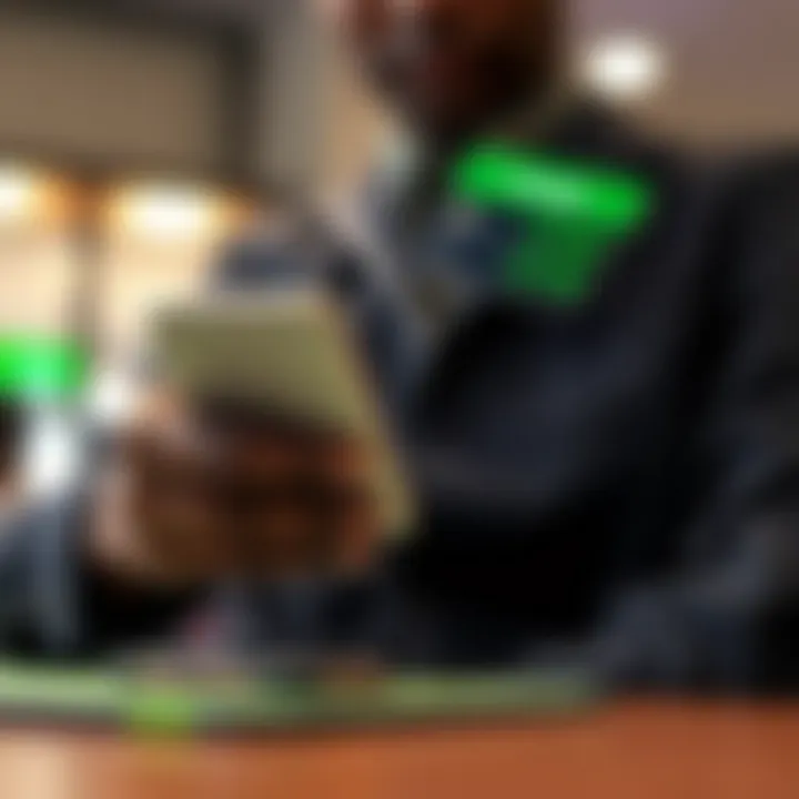 Kenyan trader using M-Pesa on smartphone for secure payment integration with IQ Option