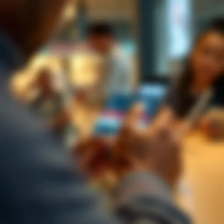 User interacting with digital banking app on smartphone illustrating innovation in banking technology