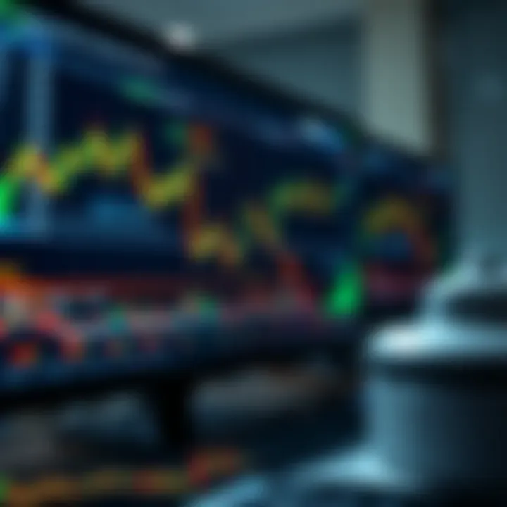 Strategic forex market analysis with charts and data on a digital screen