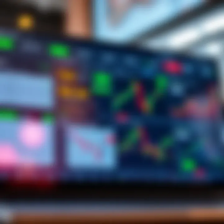 Overview of a digital trading platform interface displaying various financial charts and options