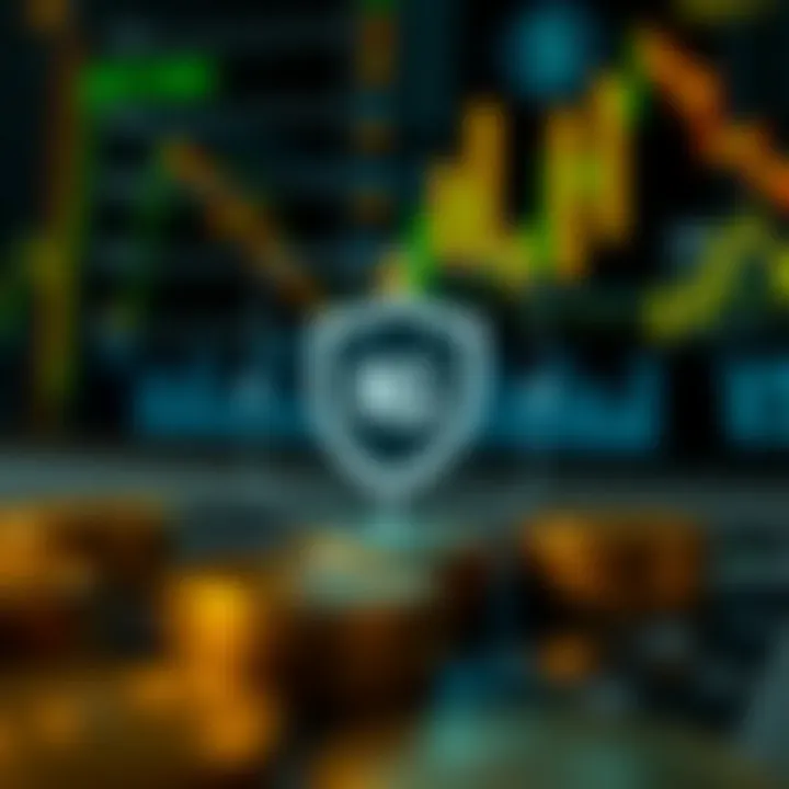 Illustration showing secure digital transaction with South African currency symbols and shield icon