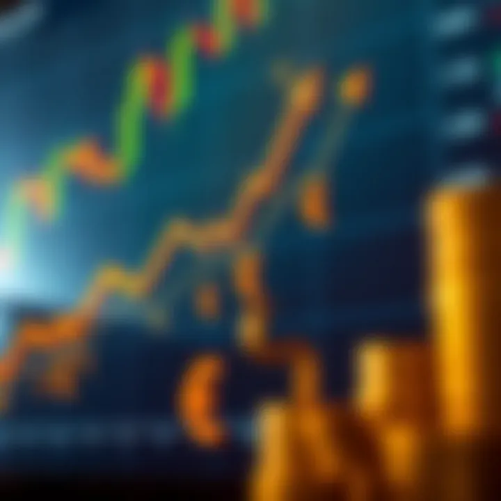 Graph showing upward trends in forex trading profits with South African currency symbols
