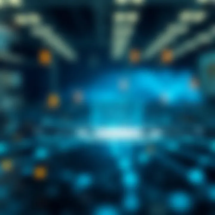 Illustration of Ripple blockchain technology with secure digital ledger and connectivity nodes