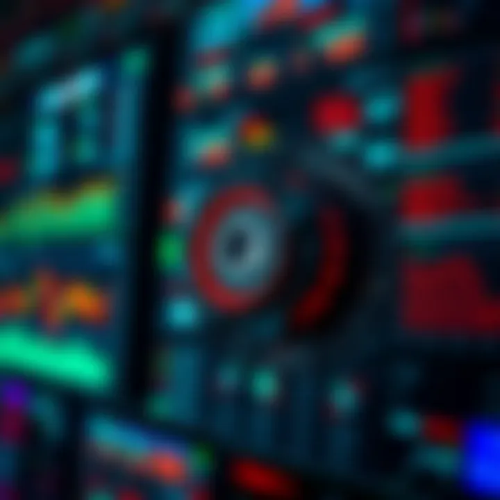 Conceptual illustration of algorithmic trading with robotic gear and stock market symbols