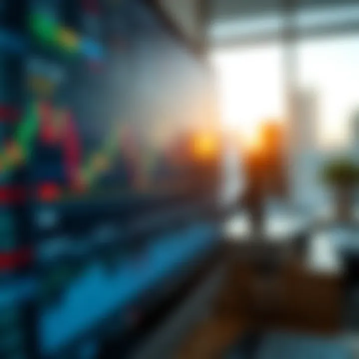 Digital interface displaying automated trading graphs and financial data on a screen