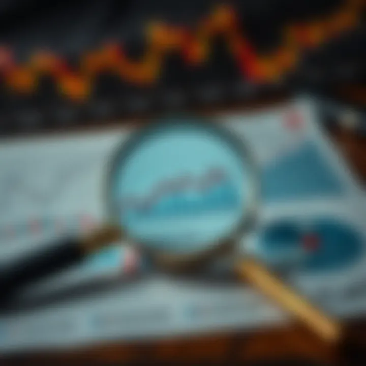 Key Strategies for Managing Risks in Market Downturns Illustration of financial risk management tools including charts, a magnifying glass, and a checklist