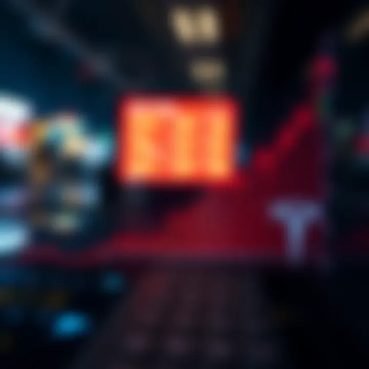 Graph showing upward trend of Tesla stock price over recent months