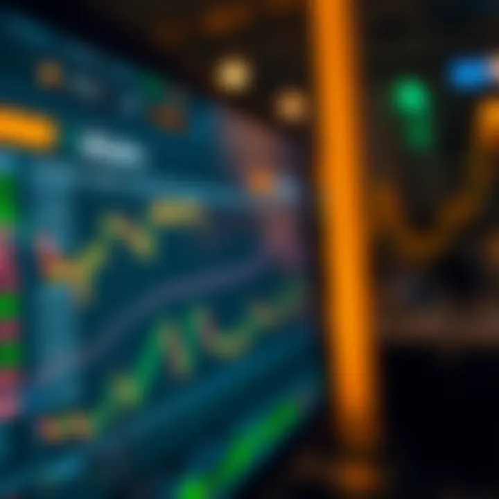 User interface displaying bitcoin trading options and real-time market data on screen