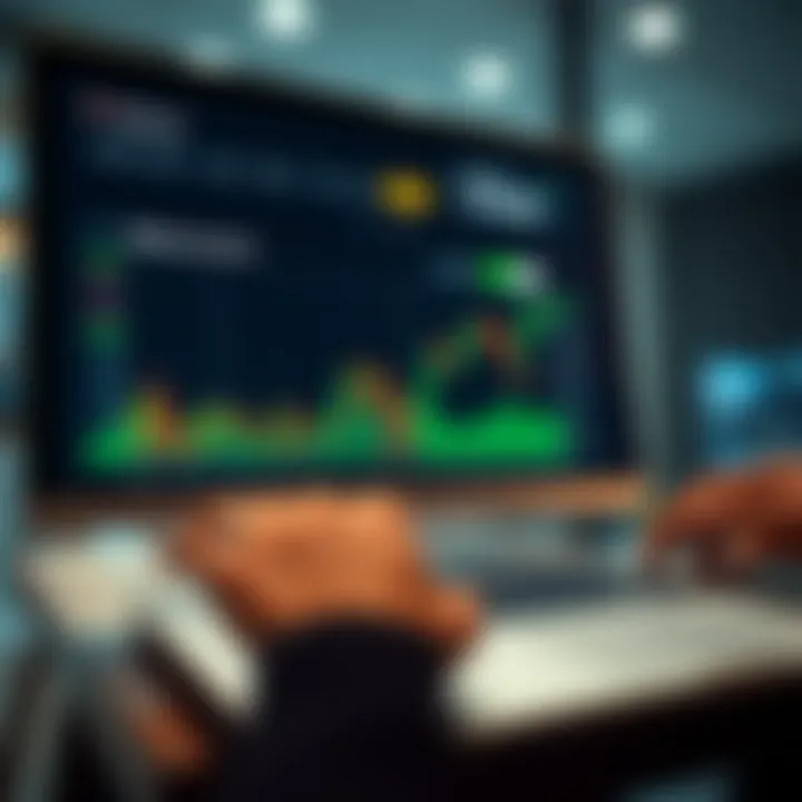 Illustration of a digital trading platform interface highlighting demo account features