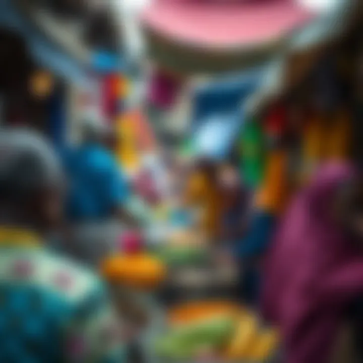 Colorful market scene in Kenya illustrating the local use of the term dervi