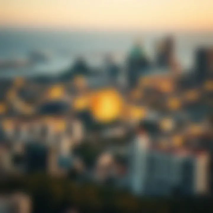South African city skyline with a golden blockchain network overlay illustrating local crypto integration