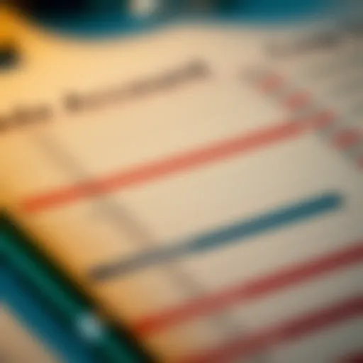 Business ledger displaying trade account entries for tracking transactions
