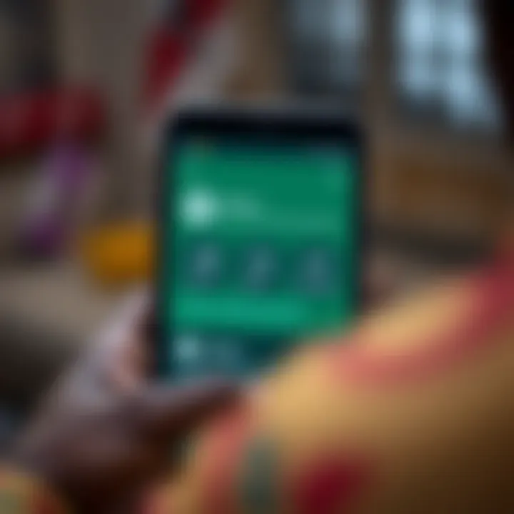 Digital payment interface showing M-Pesa option for business credit and payments