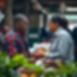 Trade broker facilitating transaction between buyer and seller in a marketplace