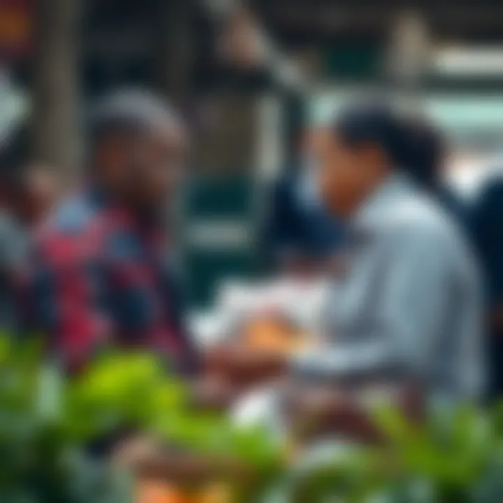 Trade Broker Facilitating Transactions in Commerce Trade broker facilitating transaction between buyer and seller in a marketplace