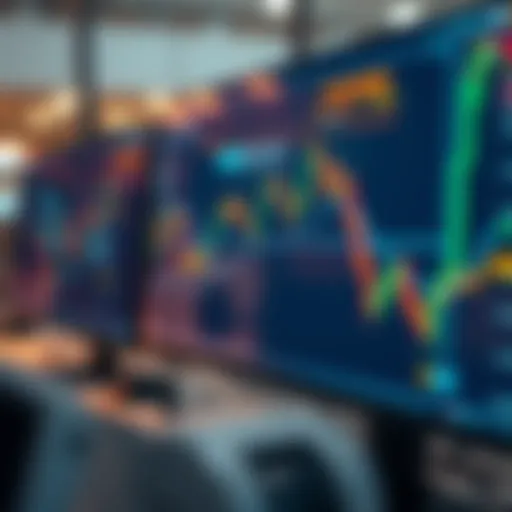 Graph showing automated trading software analyzing market data and executing trades