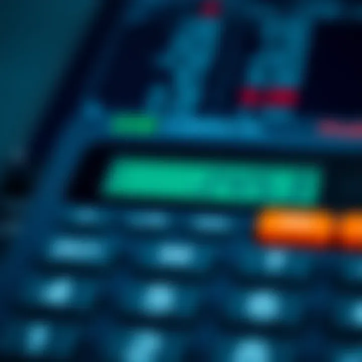 Interface of an Indices Calculator Displaying Key Functions Screenshot of an indices calculator interface highlighting input fields and function buttons