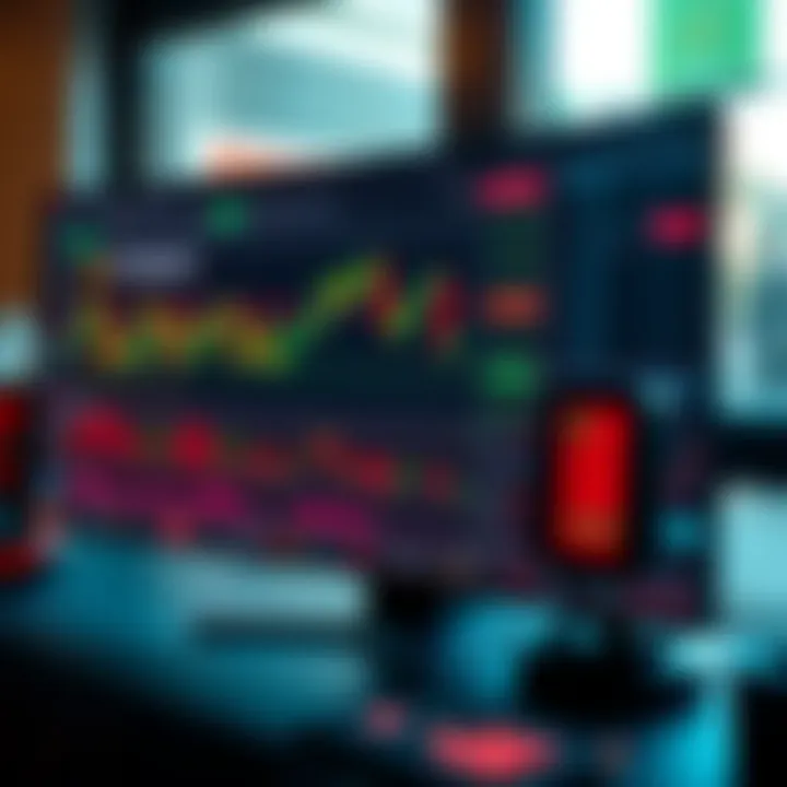 Dashboard displaying forex trading software analytics with currency charts and algorithm settings