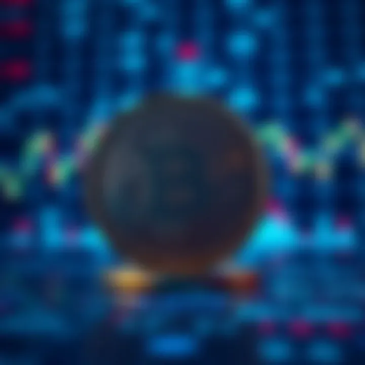 Iconic World Coin symbol with digital network and financial data background