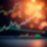 Graph showing upward trend of XRP price with candlestick patterns and technical indicators