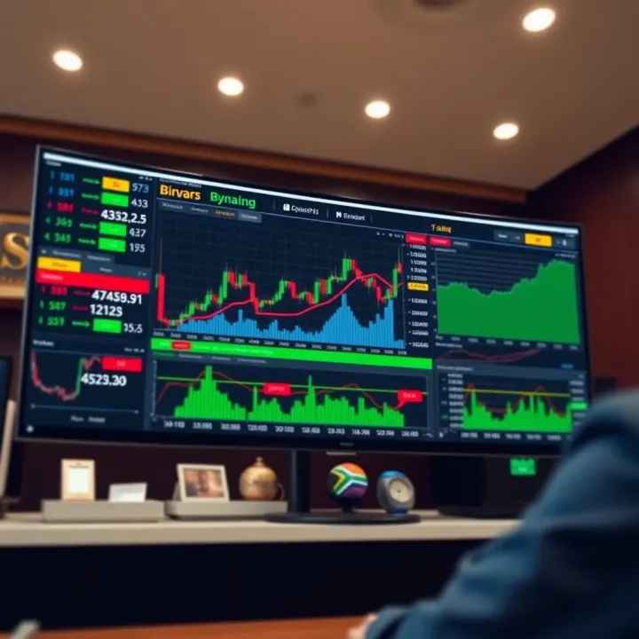 User interface of a binary options trading platform displaying charts and asset options