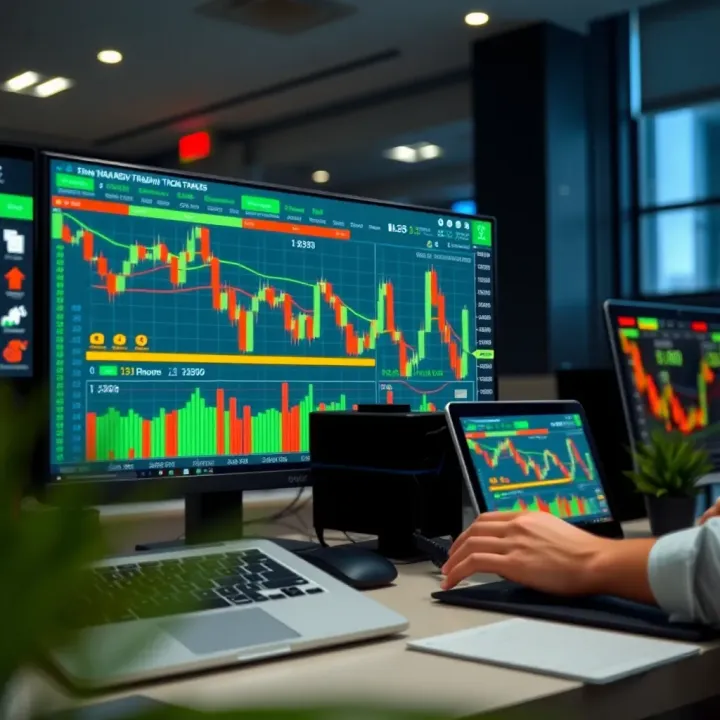 Trading platform interface configured for rapid trade execution with risk management settings