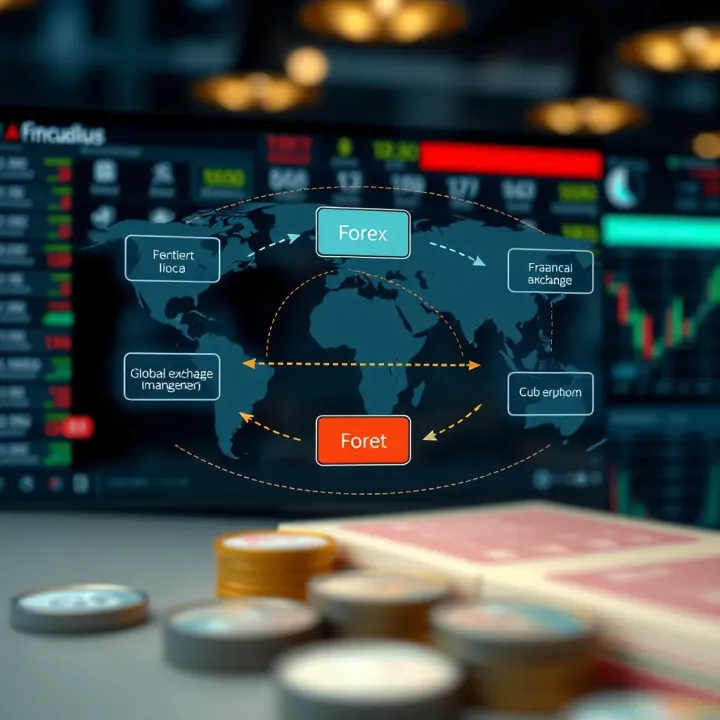 Diagram illustrating the flow and interaction of global currency exchange in the foreign exchange market