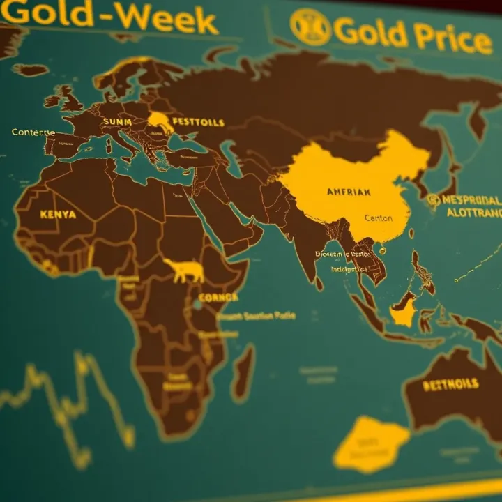 Map highlighting key geopolitical events impacting gold value and currency fluctuations