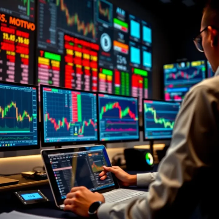 Choosing the Right Forex Broker for Successful Trading Selection of forex brokers with charts and computer screens displaying trading data