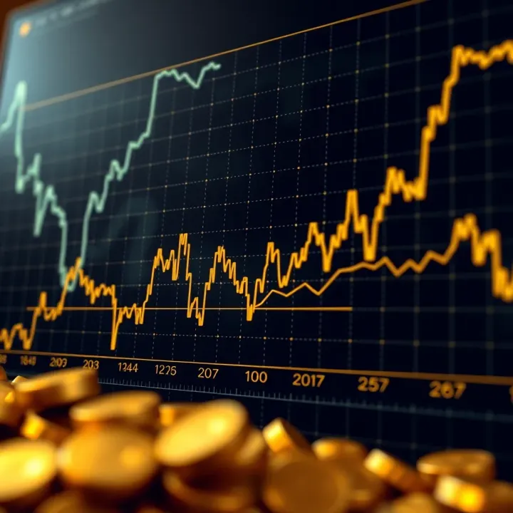 Graph showing fluctuations in gold prices influenced by global economic indicators
