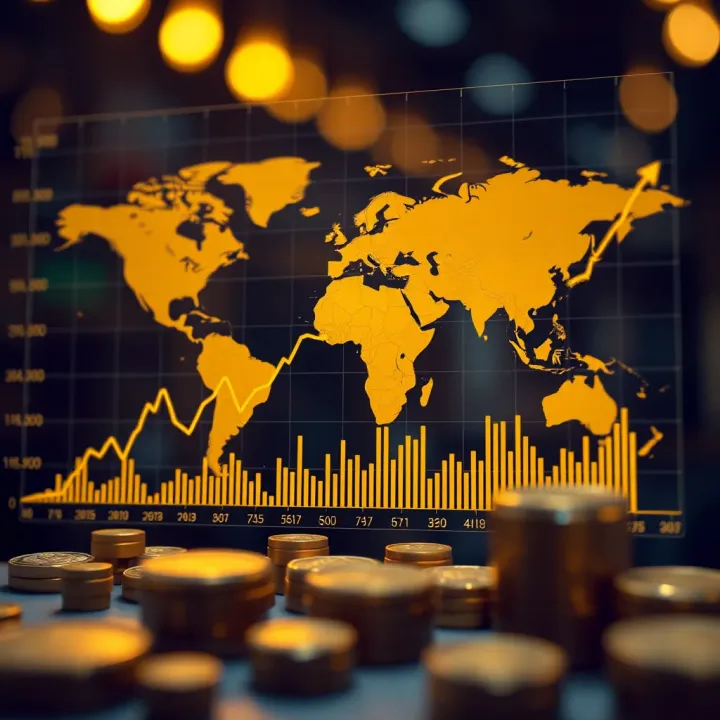 Graph showing trends of gold prices influenced by global economic factors
