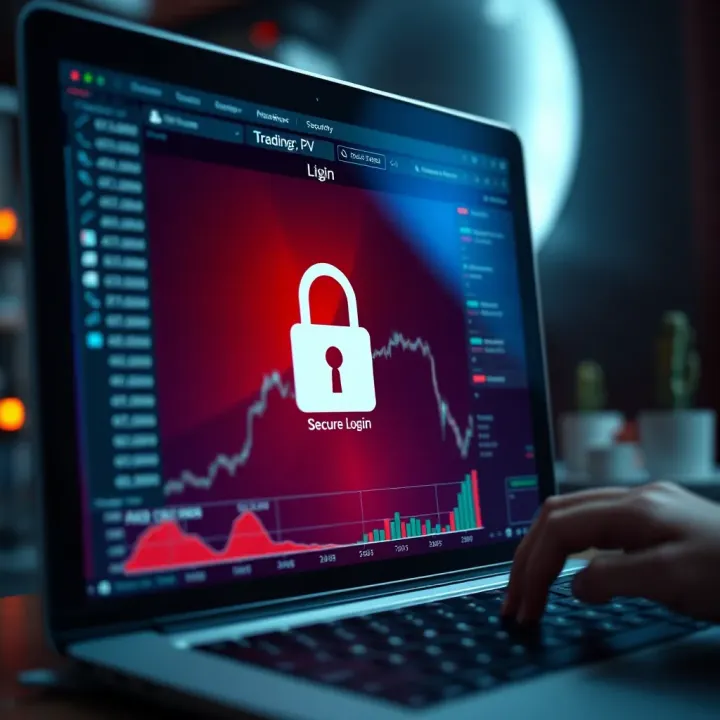 Secure login screen emphasizing cybersecurity measures for protecting financial accounts