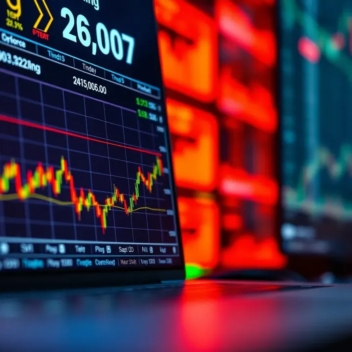 Digital Trading Platform Featuring Synthetic Indices Illustration of a digital trading platform interface showing synthetic indices options