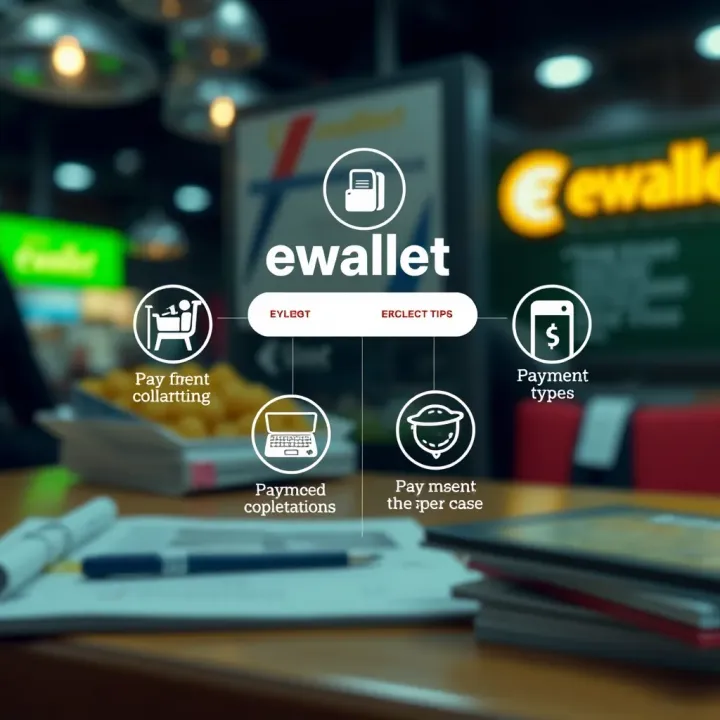 Illustration of various ewallet payment types with tips for ensuring fast transaction processing