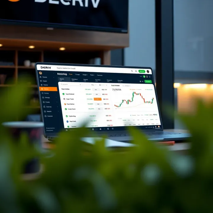 Deriv trading dashboard displaying account overview and trading options