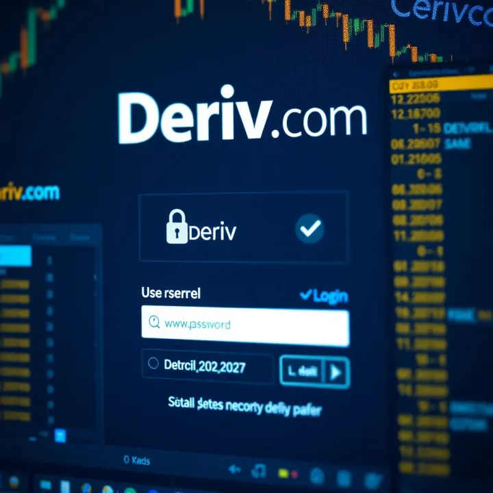 Secure login interface for Deriv.com showing username and password fields