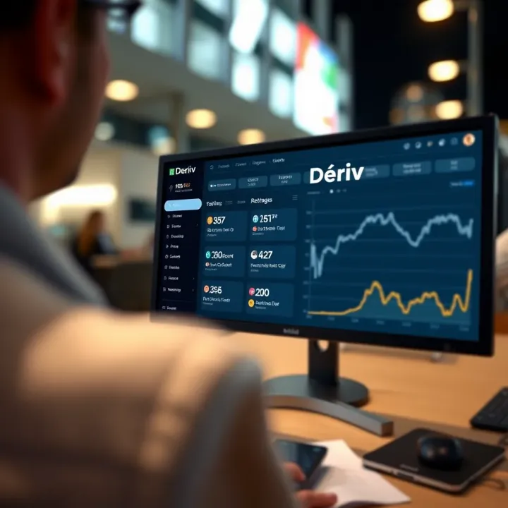 Navigating Deriv Account Dashboard Dashboard displaying Deriv account management options and navigation menu