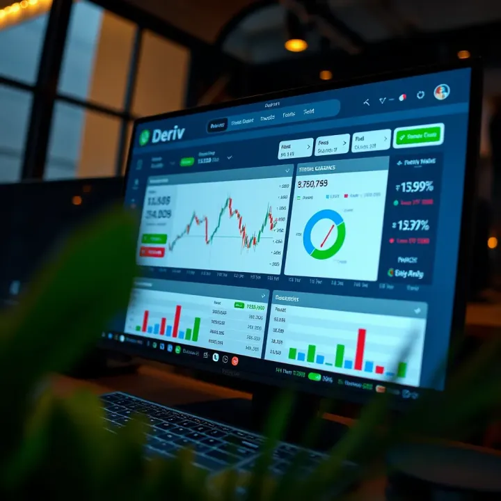 Overview of Deriv Trading Dashboard for Kenyan Traders Deriv trading dashboard displaying live charts and account balance