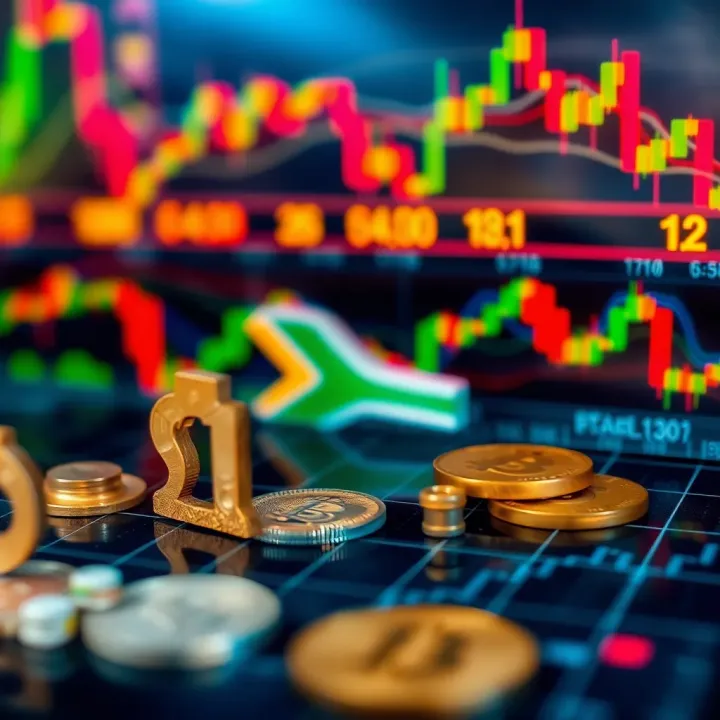 Conceptual illustration of forex strategies with currency symbols and market charts