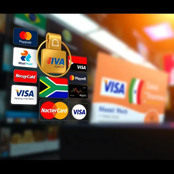 Illustration showing a variety of secure online payment methods available for South African traders withdrawing funds